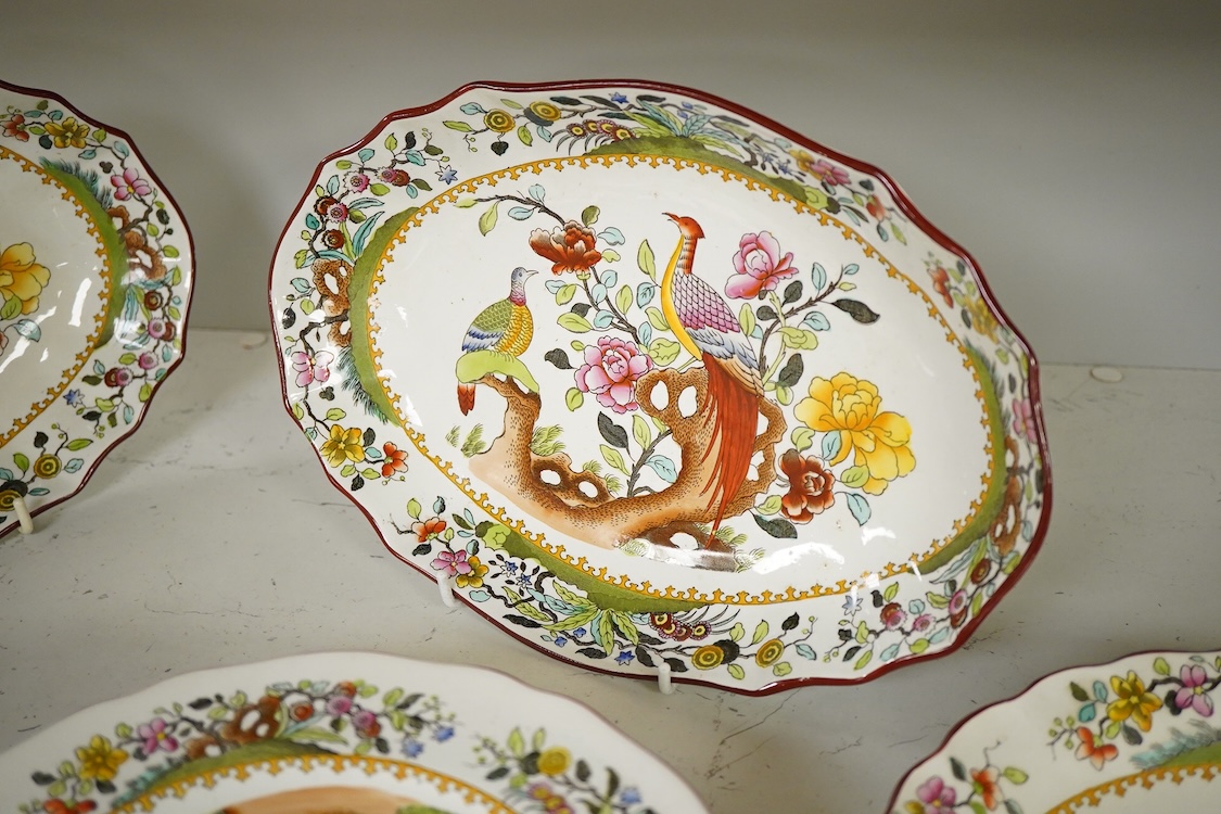 A Copeland Spode part dinner service, to include two oval dishes and two square dishes (16) oval dishes 29.5cm wide.